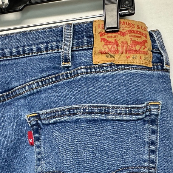 Levi's 505 Men Jeans 40X29 Denim Straight Leg‎ Regular Fit Medium Wash Mid Rise - Picture 12 of 16